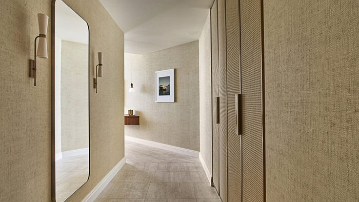 A cozy hallway inside the Four Seasons Hotel and Residences Fort Lauderdale.