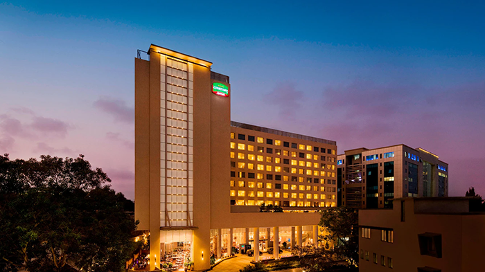 The exterior of the Courtyard by Marriott Mumbai International Airport Hotel.