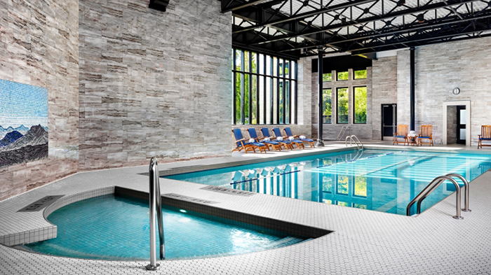 A pool available for use by hotel guests at the Fairmont Empress in Victoria, British Columbia, Canada.