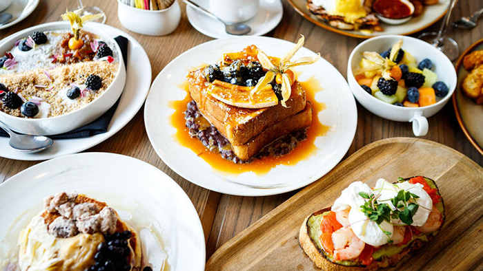 Breakfast prepared by the kitchen staff at the Hotel Grand Pacific in Victoria, British Columbia. Everything looks delicious.