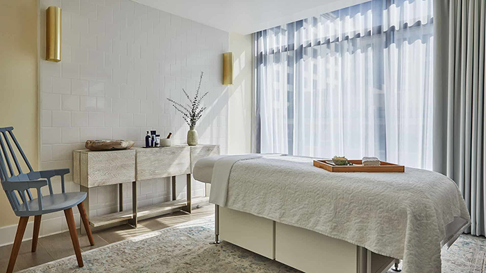 A massage room inside the Pendry Hotel in San Diego, California.
